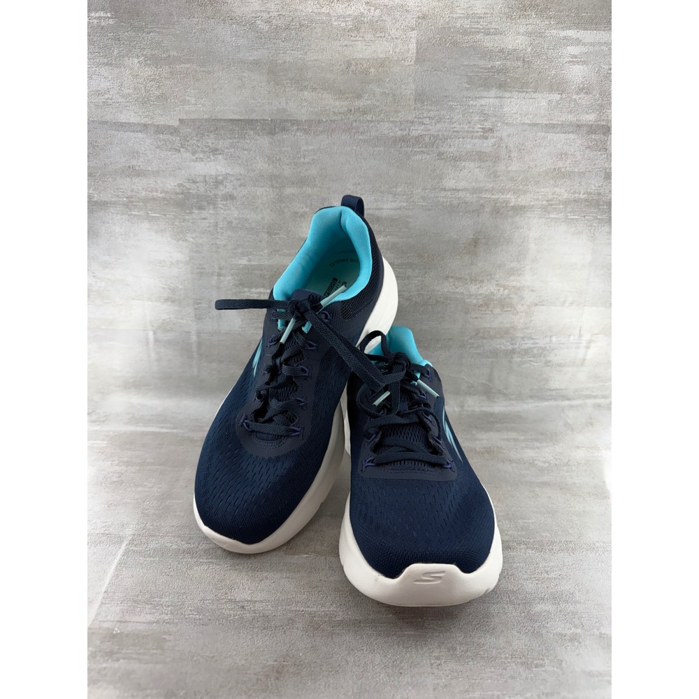 Skechers GOrun Elevate Navy Aqua Running Shoes 129423 Women Sz 7.5